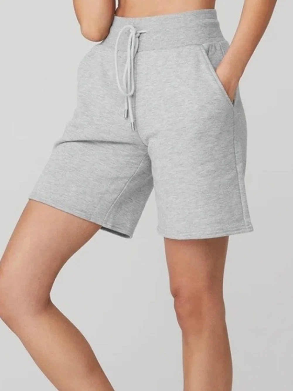 ALO Yoga Light Gray Drawstring Bermuda Shorts